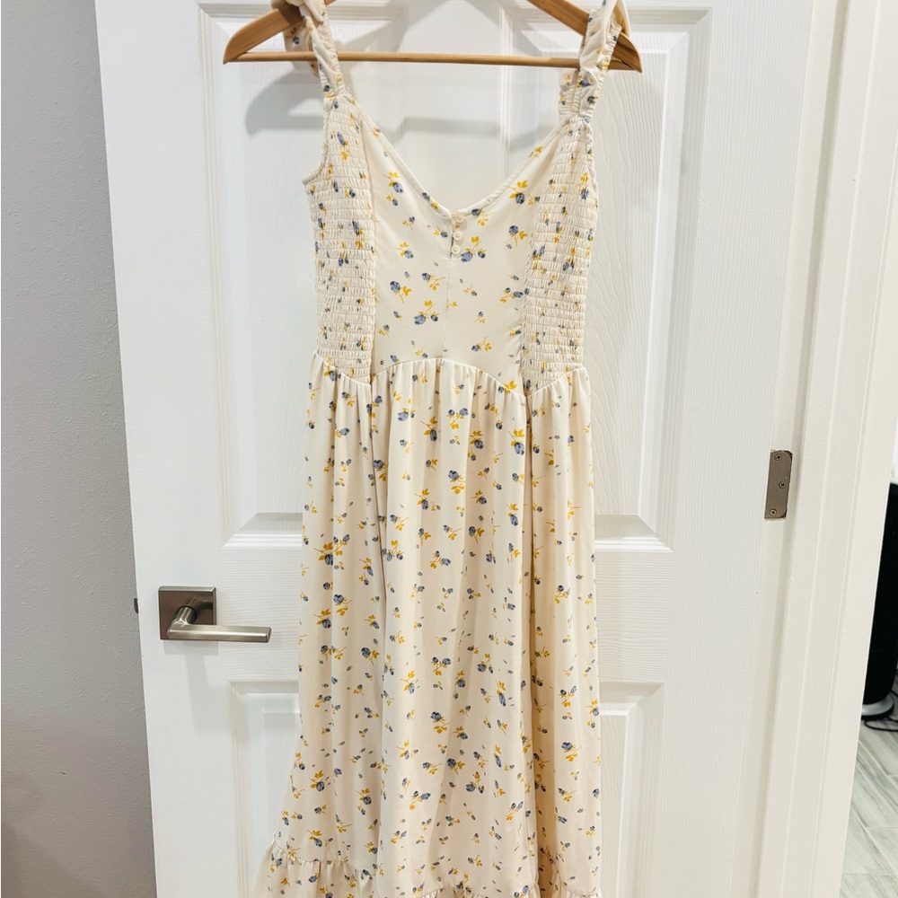 Urban Outfitters Elenor Midi Dress with Yellow & Blue Floral Print size Small - Picture 12 of 16